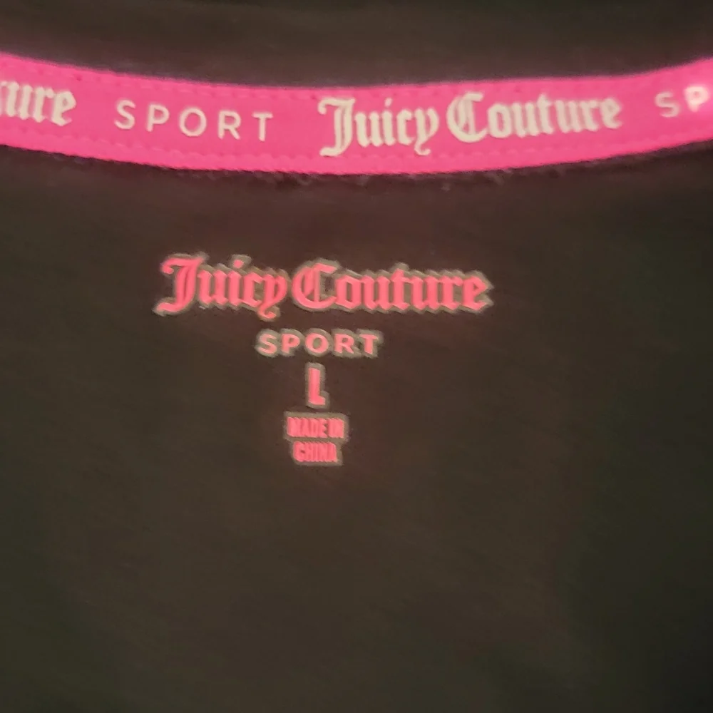 JUICY COUTURE BLACK TANK - GET SWEATY  GET JUICY (sz - lg) - Picture 3 of 3